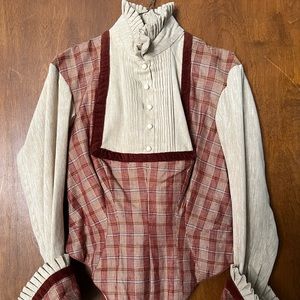 Late 19th Century style women’s plaid top